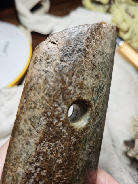 古玩玉器石鋤真品鑒賞圖