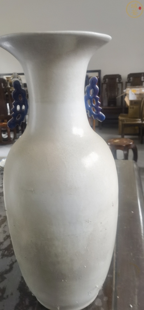 古玩陶瓷晚清青花山水瓶真品鑒賞圖