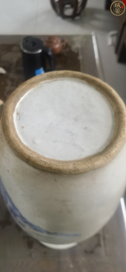 古玩陶瓷晚清青花山水瓶真品鑒賞圖