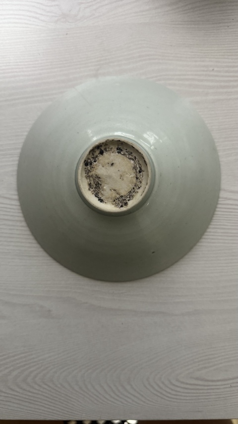 古玩陶瓷青白釉刻云氣紋斗笠碗真品鑒賞圖