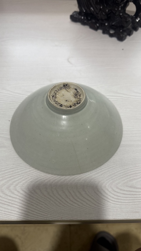 古玩陶瓷青白釉刻云氣紋斗笠碗真品鑒賞圖
