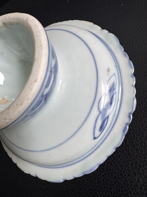 古玩陶瓷清中晚期 青花龍紋高足碟真品鑒賞圖