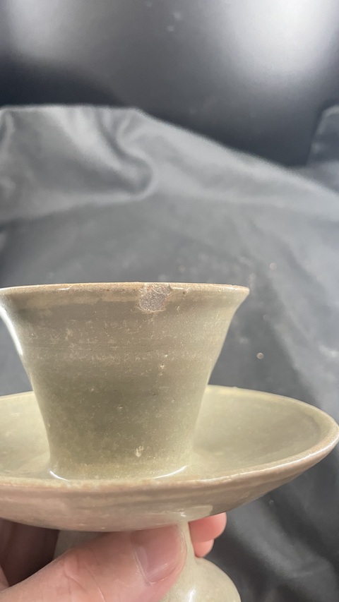 古玩陶瓷青瓷盞托真品鑒賞圖