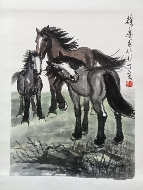 古玩字畫徐慶平馬立軸真品鑒賞圖