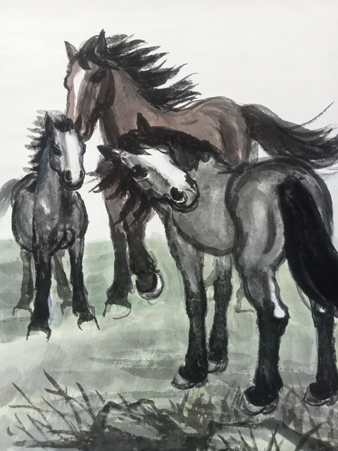 古玩字畫徐慶平馬立軸真品鑒賞圖