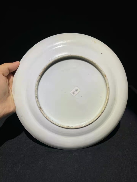 古玩陶瓷福壽三多花果紋盤真品鑒賞圖