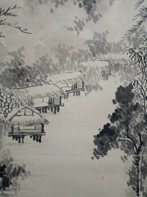 古玩字畫顧坤伯山水立軸真品鑒賞圖