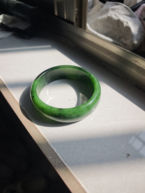 古玩玉器天然碧玉手鐲真品鑒賞圖