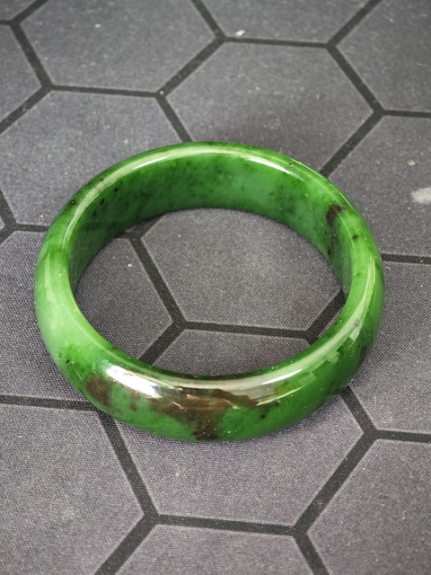 古玩玉器天然碧玉手鐲真品鑒賞圖