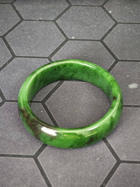 古玩玉器天然碧玉手鐲真品鑒賞圖