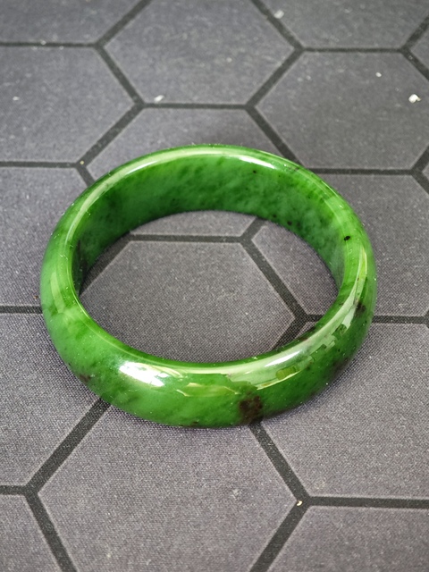 古玩玉器天然碧玉手鐲真品鑒賞圖