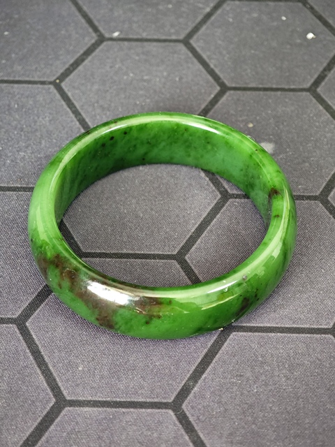 古玩玉器天然碧玉手鐲真品鑒賞圖