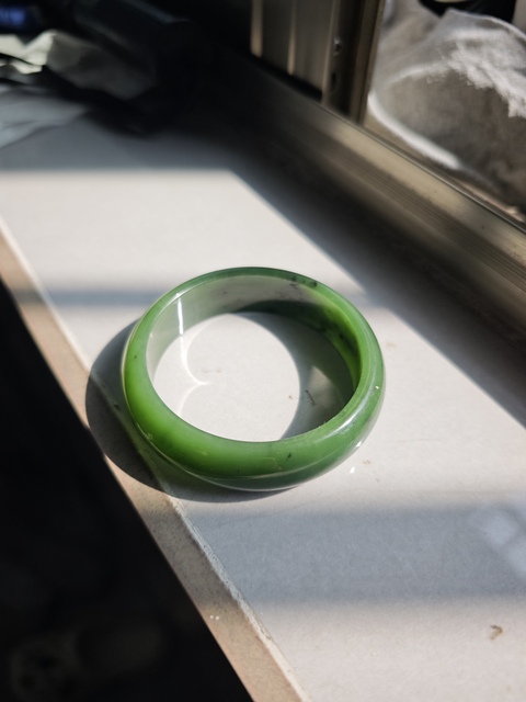 古玩玉器天然七號坑碧玉手鐲真品鑒賞圖