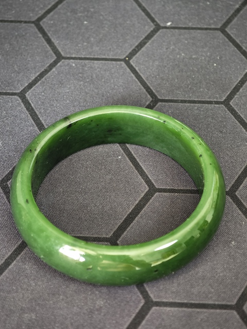 古玩玉器天然七號坑碧玉手鐲真品鑒賞圖