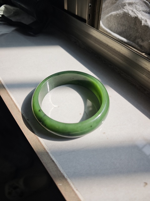 古玩玉器天然七號坑碧玉手鐲真品鑒賞圖