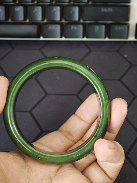 古玩玉器天然七號坑碧玉手鐲真品鑒賞圖