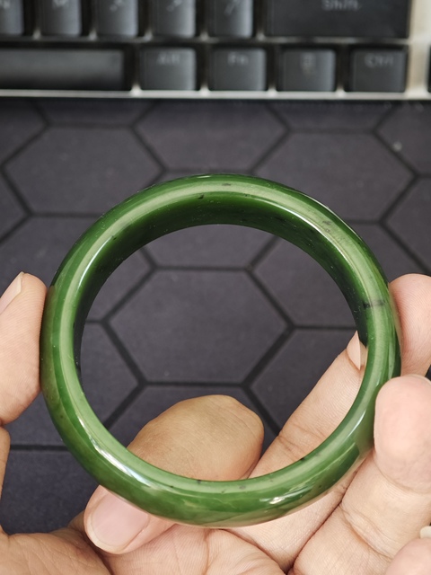 古玩玉器天然七號坑碧玉手鐲真品鑒賞圖