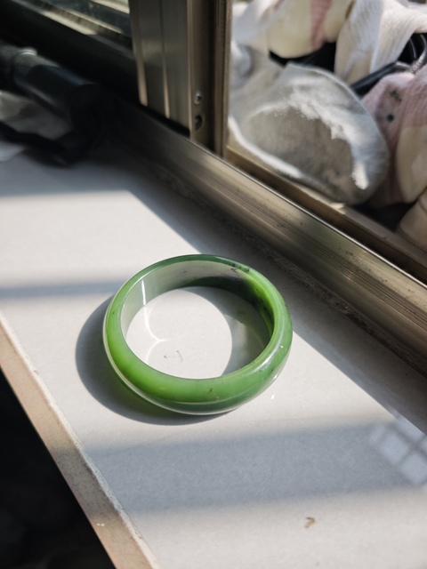 古玩玉器天然七號坑碧玉手鐲真品鑒賞圖