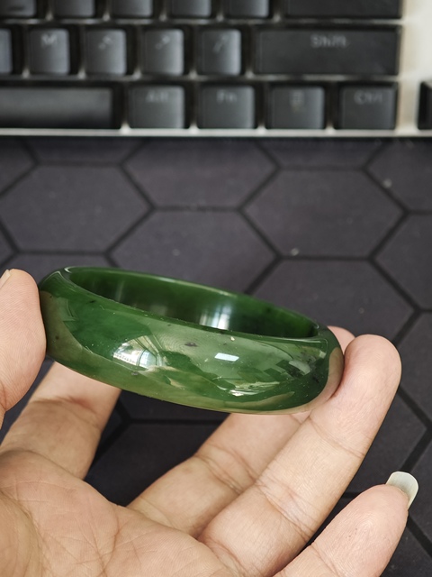 古玩玉器天然七號坑碧玉手鐲真品鑒賞圖