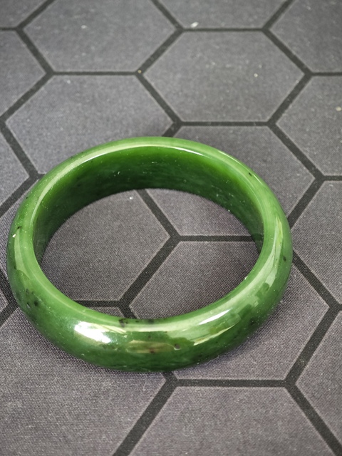 古玩玉器天然七號坑碧玉手鐲真品鑒賞圖