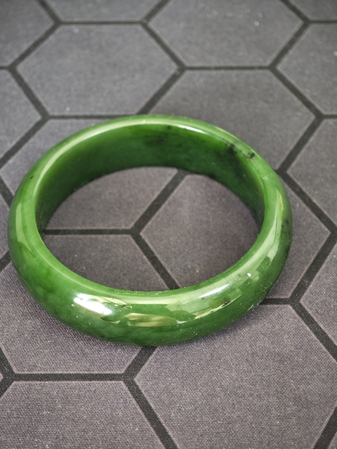 古玩玉器天然七號坑碧玉手鐲真品鑒賞圖