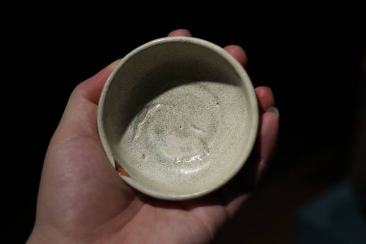 古玩陶瓷龍泉青瓷紅磚胎臥足盞真品鑒賞圖
