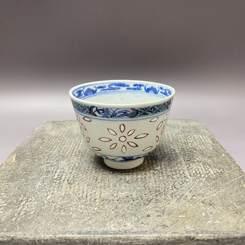 古玩陶瓷一路連科斗彩杯真品鑒賞圖