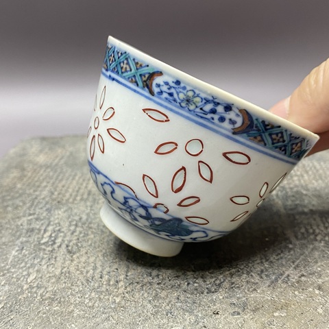 古玩陶瓷一路連科斗彩杯真品鑒賞圖