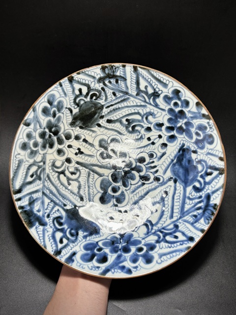 古玩陶瓷青花花卉紋盤(pán)真品鑒賞圖