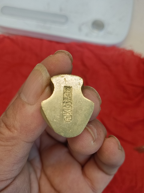 古玩雜項民國同青蛙銅鎮紙真品鑒賞圖