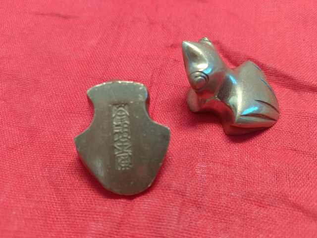 古玩雜項民國同青蛙銅鎮紙真品鑒賞圖