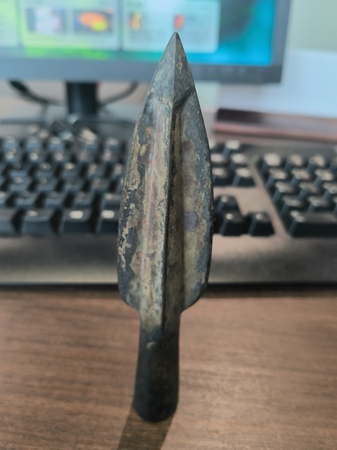 古玩銅器漢代矛頭真品鑒賞圖