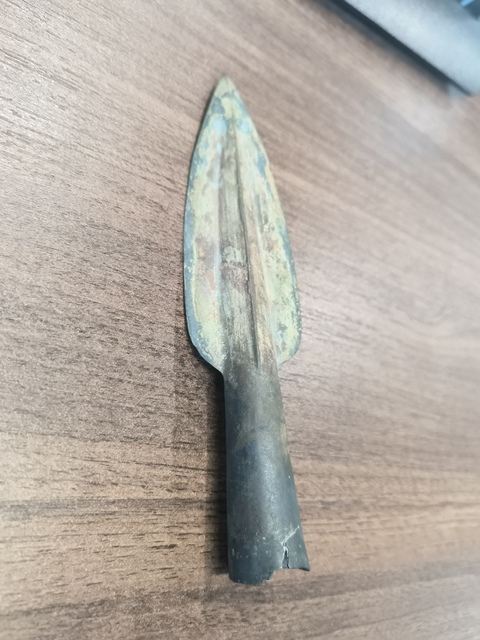 古玩銅器漢代矛頭真品鑒賞圖