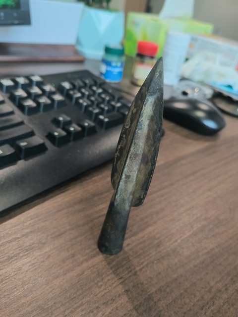 古玩銅器漢代矛頭真品鑒賞圖