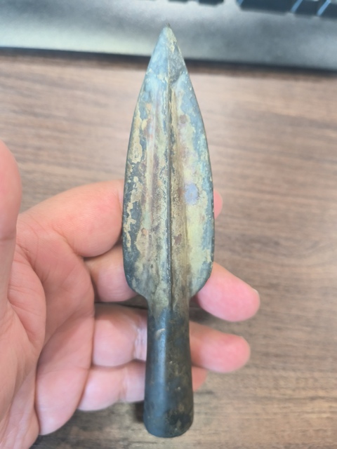 古玩銅器漢代矛頭真品鑒賞圖