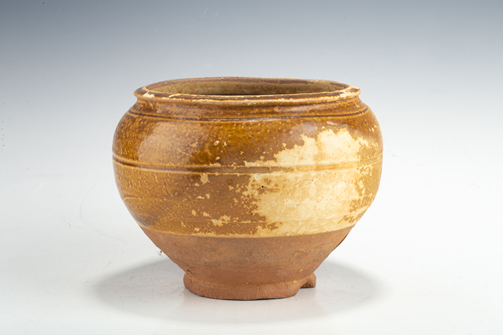 古玩陶瓷明以前·黃釉罐真品鑒賞圖