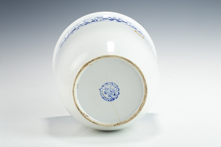 古玩陶瓷創匯·釉下彩花卉紋缸真品鑒賞圖