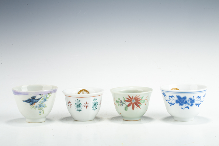 古玩陶瓷民國至創匯·茶杯四件真品鑒賞圖