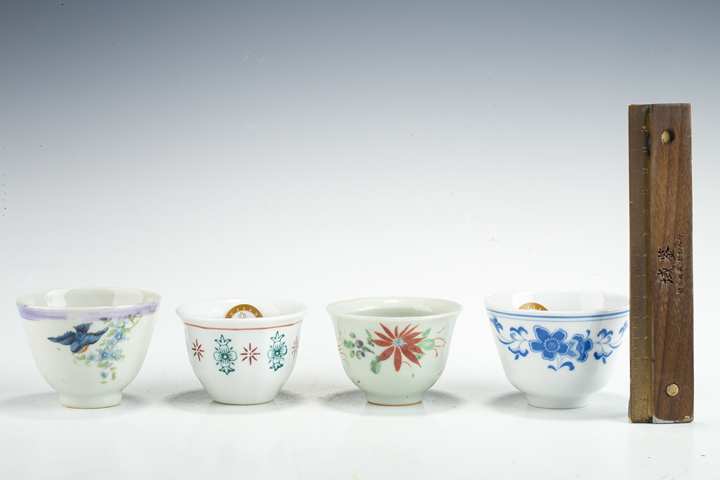 古玩陶瓷民國至創匯·茶杯四件真品鑒賞圖