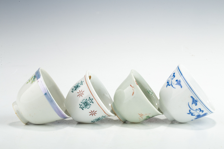 古玩陶瓷民國至創匯·茶杯四件真品鑒賞圖