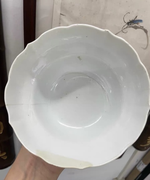 古玩陶瓷清乾隆 胭脂紅花卉紋折腰碗真品鑒賞圖