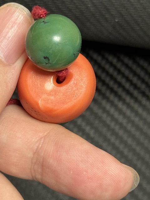 古玩玉器珊瑚松石珠真品鑒賞圖