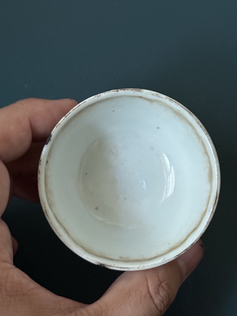 古玩陶瓷三星高照圖青花杯真品鑒賞圖