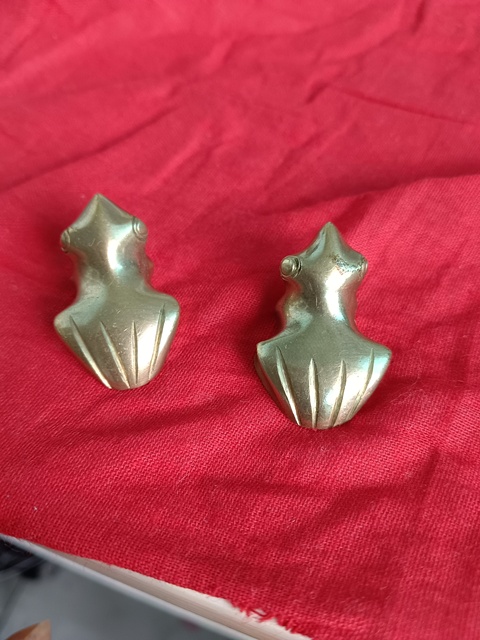 古玩雜項民國同青蛙銅鎮紙真品鑒賞圖