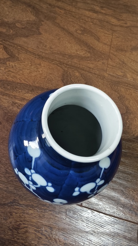 古玩陶瓷青花留白冰梅雞腿瓶真品鑒賞圖