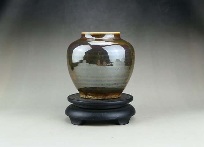 古玩陶瓷定窯系紫金釉茶葉罐真品鑒賞圖