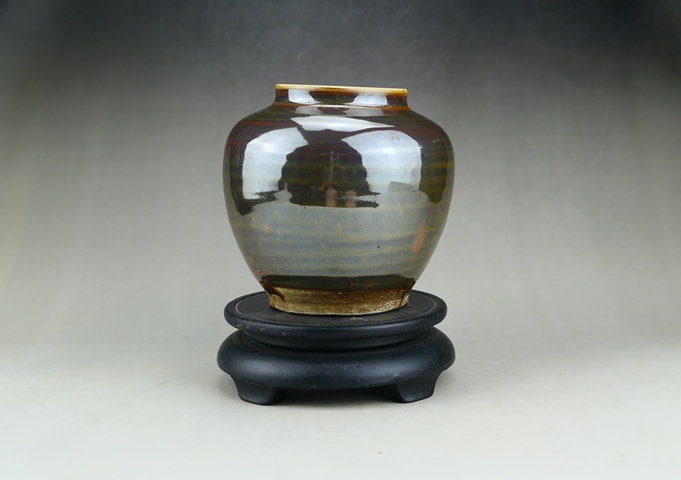 古玩陶瓷定窯系紫金釉茶葉罐真品鑒賞圖