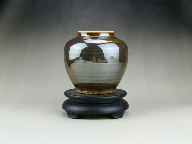 古玩陶瓷定窯系紫金釉茶葉罐真品鑒賞圖