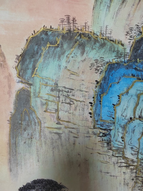 古玩字畫觀山聽泉真品鑒賞圖
