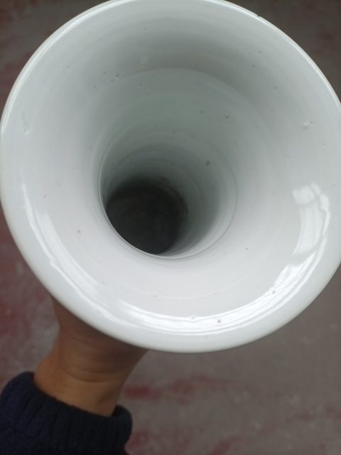 古玩陶瓷青花饕餮紋花觚，疑似復(fù)窯真品鑒賞圖